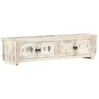 vidaXL TV-Schrank Weiß 140x30x35 cm Massivholz Mango