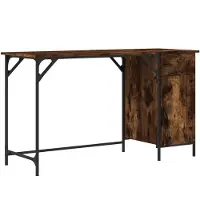 vidaXL Computertisch Räuchereiche 131x48x75 cm Holzwerkstoff