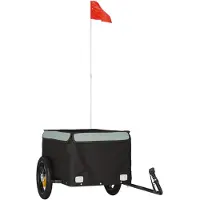 vidaXL Fahrradanhänger Schwarz und Grau 30 kg Eisen