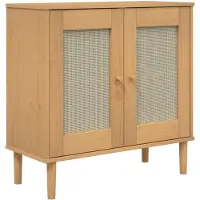 vidaXL Sideboard SENJA Rattan-Optik Braun 80x35x80 cm Kiefernholz