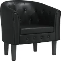 vidaXL Clubsessel Schwarz Kunstleder