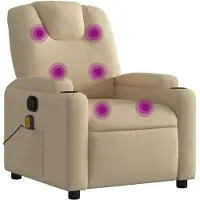 vidaXL Massagesessel Creme Stoff