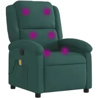 vidaXL Massagesessel Dunkelgrün Samt