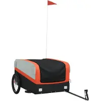 vidaXL Fahrradanhänger Schwarz und Orange 45 kg Eisen