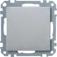Schneider Electric Blindabdeckung Aluminium, elegantes Design, halogenfrei, mit Zentralplatte, Merten System M