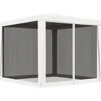 The Living Store Partyzelt mit 4 Netz-Seitenwänden 2,5 x 2,5 m Weiß