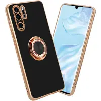 Cadorabo Hülle für Huawei P30 PRO im TPU mit Kameraschutz und Ring LM089 Style