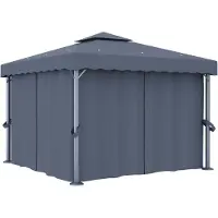 vidaXL Pavillon mit Vorhang 3x3 m Anthrazit Aluminium