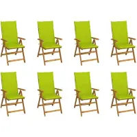 vidaXL Klappbare Gartenstühle mit Kissen 8 Stk. Massivholz Akazie