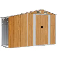 vidaXL Gerätehaus Braun 277x93x179 cm Verzinkter Stahl