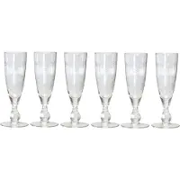 Greengate Sektglas mit Muster geschliffen Champagner Glas Trinkglas