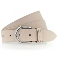 Tamaris Ledergürtel "Clara Silver", Damen, Gr. 110, beige, Rindsleder, unifarben, Basic, Gürtel Ledergürtel, mit glänzender silberfarbener Schließe, unifarben, 3 cm breit, Topseller