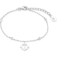 s.Oliver Armband für Damen, Sterling Silber 925, Zirkonia (synth.) Anker s.Oliver Silber