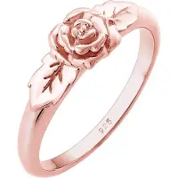 Elli Ring Bandring Rose Blume Vintage Look Trend 925 Silber Elli Rosegold