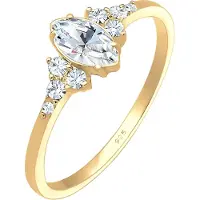 Elli Ring Funkelnd Marquise Kristalle 925 Silber Elli Gold