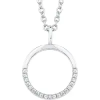 s.Oliver Kette mit Anhänger für Damen, Sterling Silber 925, Zirkonia (synth.) Kreis s.Oliver Silber