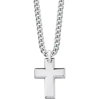 s.Oliver Kette mit Anhänger für Herren, Edelstahl, Kreuz s.Oliver Silber