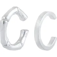 Elli Ohrringe 2Er Set Earcuff Bambus Minimal Basic 925 Silber Elli Silber