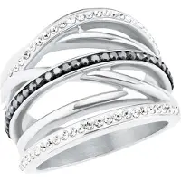 s.Oliver Ring für Damen, Edelstahl, Kristallglas s.Oliver Grau