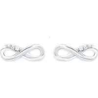 s.Oliver Ohrstecker für Damen, Sterling Silber 925, Zirkonia (synth.) Infinity s.Oliver Silber