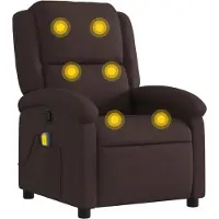 vidaXL Massagesessel Dunkelbraun Stoff