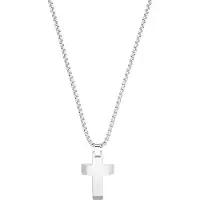 s.Oliver Kette mit Anhänger für Herren, Edelstahl|Kreuz s.Oliver Silber
