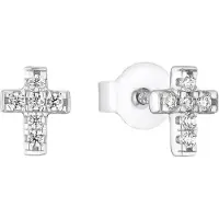 s.Oliver Ohrstecker für Mädchen, 925 Sterling Silber, Zirkonia (synth.) | Kreuz s.Oliver Weiß