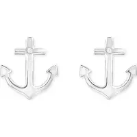 s.Oliver Ohrstecker für Damen, Sterling Silber 925, Zirkonia (synth.) Anker s.Oliver Silber