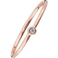 Cai Damen-Damenring 925er Silber 1 Zirkonia Roségold