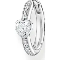 Thomas Sabo Einzel Creole mit Herz und Weisse Steine Silber