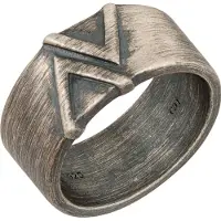 Cai Ring 925/- Sterling Silber ohne Stein Geschwärzt CAI Silbergrau