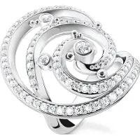 Thomas Sabo Ring Welle mit Weissen Steinen