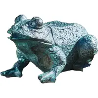 HEISSNER Teichfigur Frosch mit Pumpe bis zu 250 l/h, solarbetrieben mit Pumpe und Solarpannel mit 3 m Anschlusskabel