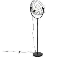 QAZQA Industrielle Stehleuchte Schwarz 50 cm Verstellbar Hanze