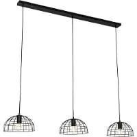 QAZQA - Industrie I Vintage I Industrie I Vintage I Hängelampe I Pendellampe I Pendelleuchte schwarz 3-flammig - Hanze I Wohnzimmer I Schlafzimmer - Stahl Länglich - LED geeignet E27