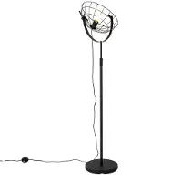 QAZQA Industrielle Stehleuchte Schwarz 35 cm Verstellbar Hanze