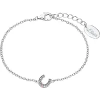 s.Oliver Armschmuck für Mädchen, 925 Sterling Silber Zirkonia Hufeisen