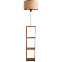 Opviq , AYD-3466, Stehlampe aus Holz, 100 % Stoff, Beige, 21 x 200 cm