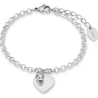 s.Oliver Armband mit Anhänger für Damen, Edelstahl, Kristallglas Herz s.Oliver Silber