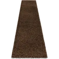 Rugsx Teppich, Läufer SOFFI shaggy 5cm braun - in die Küche, Halle, Korridor 80x200 cm