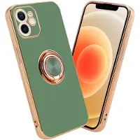 Cadorabo Hülle für Apple iPhone 12 MINI im TPU mit Kameraschutz und Ring LM089 Style