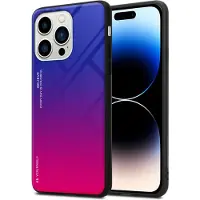 Cadorabo Hülle für Apple iPhone 14 PRO MAX im TPU 2 Farben Glas Style