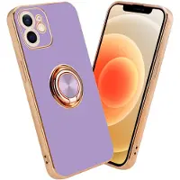 Cadorabo Hülle für Apple iPhone 12 im TPU mit Kameraschutz und Ring LM089 Style