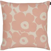 Marimekko - Pieni Unikko Kissenbezug, 50 x 50 cm, baumwollweiß / peach