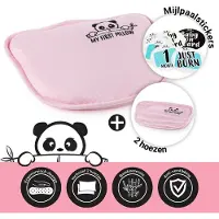 Unyqoos Babykopfkissen My First Panda – anatomisches MemoTouch-Visco-Kissen 26x23 cm, Bambusbezug, für Babys bis 1 Jahr, Rosa