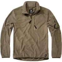 Brandit modernes Herren Sweatshirt Reißverschluss Fleece Khaki