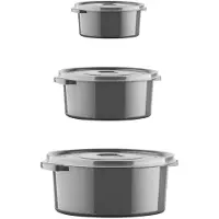 Hermia Concept , SILANT12-512, Aufbewahrungsbox-Set (12-teilig), 100 % KUNSTSTOFF, Anthrazit, 22 x 22 x 9,5 cm