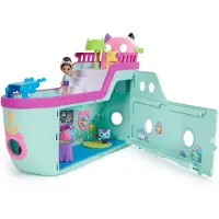 Spin Master Gabby's Dollhouse Dreamworks - Gabbys Kreuzfahrtschiff, Kreuzfahrtschiff-Spielzeug mit 2 Spielzeugfiguren, Überraschungsspielzeugen und Zubehörteilen, Aktion/Abenteuer, 3 Jahr(e), AAA, Mehrfarbig