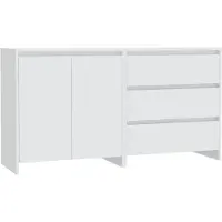 vidaXL 2-tlg. Sideboard Weiß Holzwerkstoff