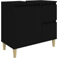 vidaXL Badschrank Schwarz 65x33x60 cm Holzwerkstoff